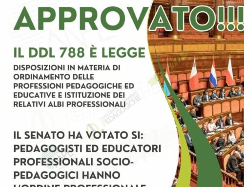 Approvato dal Senato il DDL sull’Ordine dei Pedagogisti ed Educatori Socio-Pedagogici